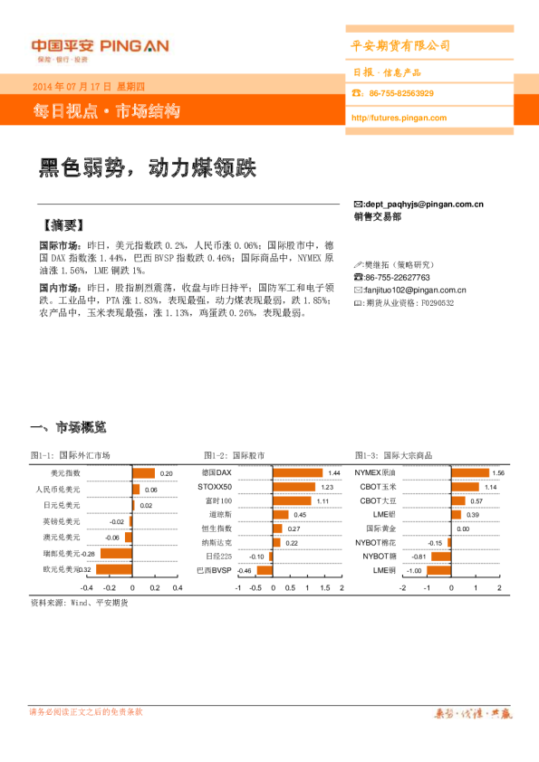 每日视点·市场结构：黑色弱势,动力煤领跌