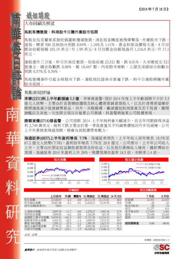 南华证券每日评论