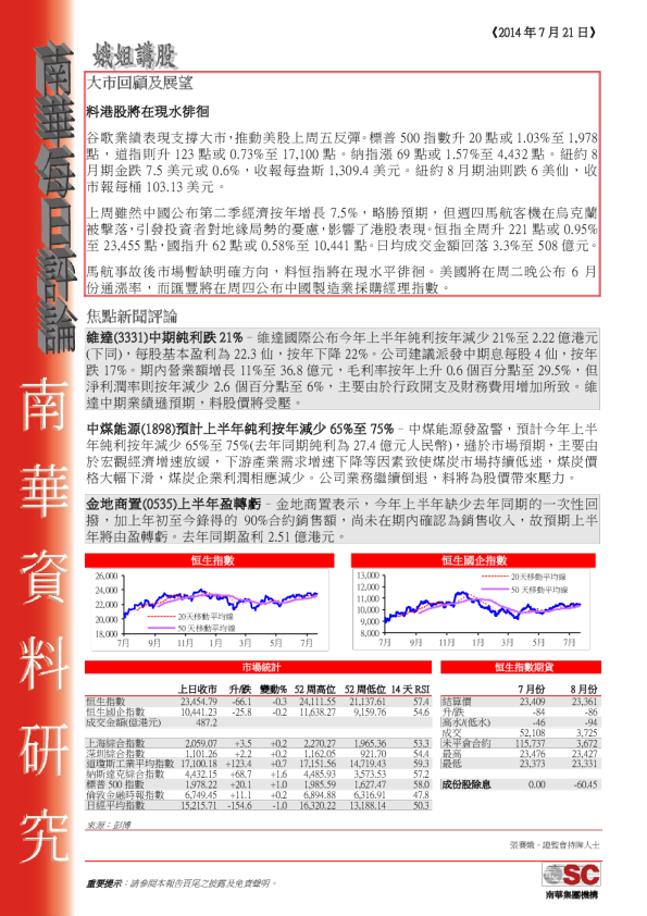 南华证券每日评论