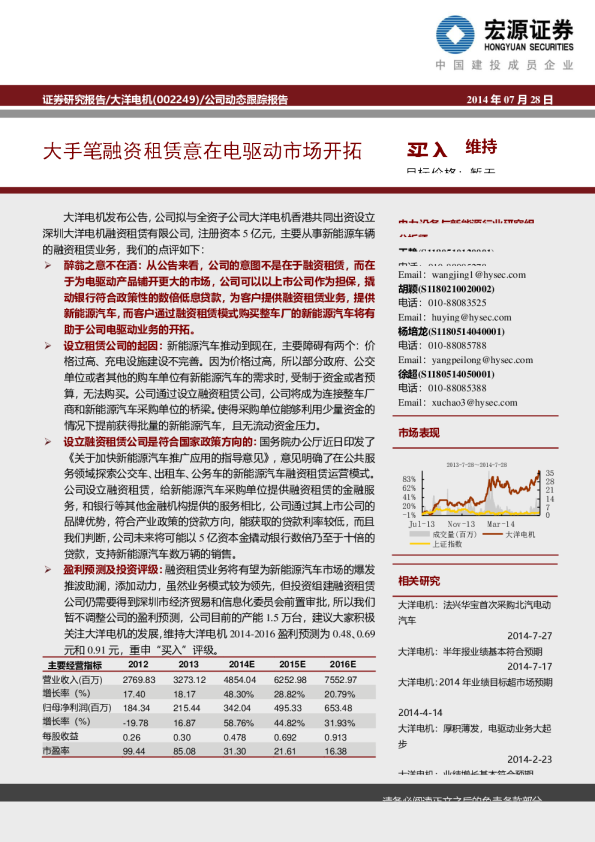 大手笔融资租赁意在电驱动市场开拓