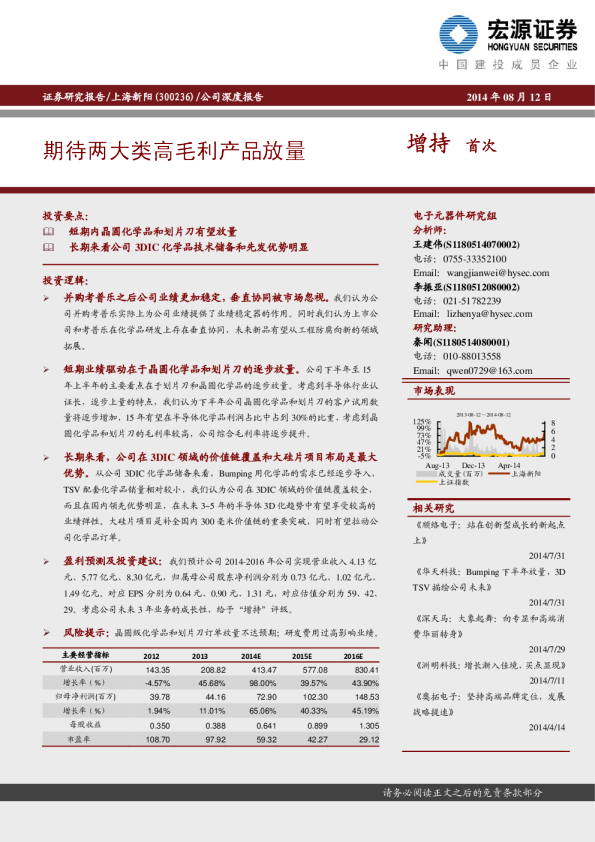 期待两大类高毛利产品放量