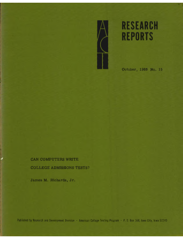 Can Computers Write College Admissions Tests? 