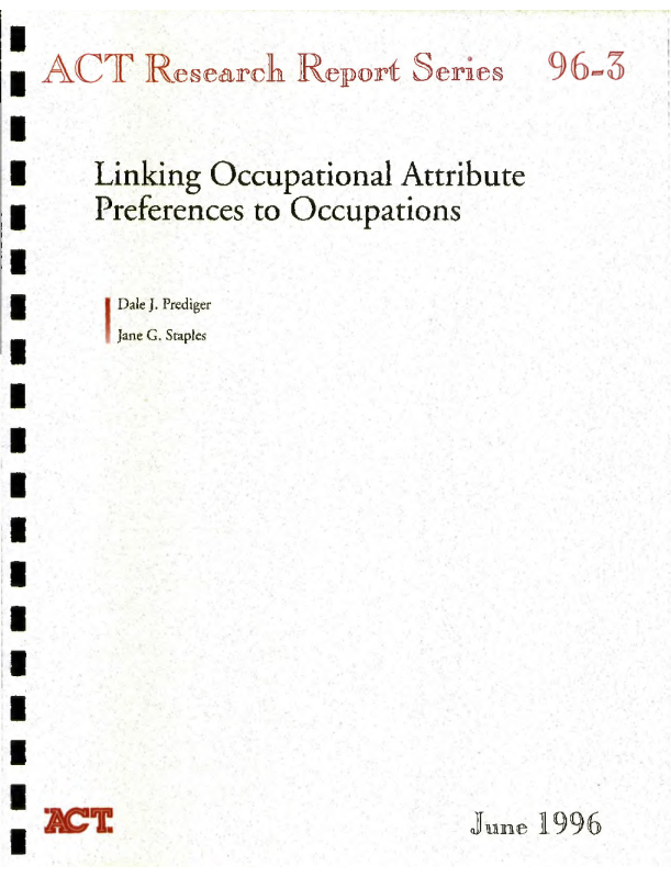 Linking Occupational Attribute Preferences to Occupations