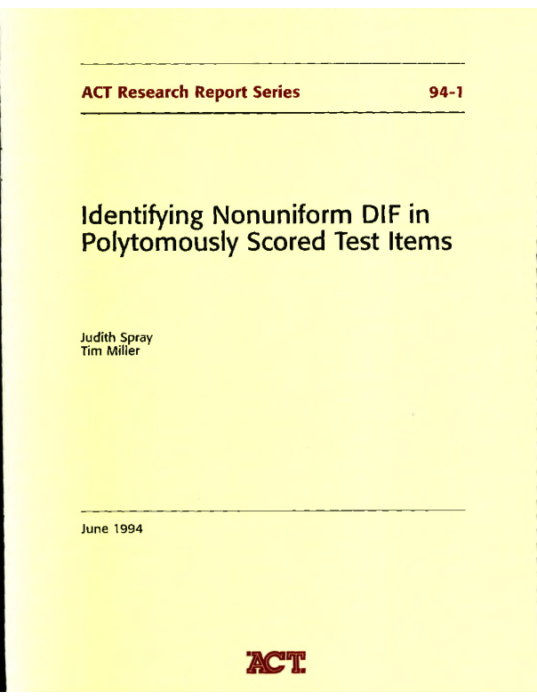 Identifying Nonuniform DIF in Polytomously Scored Test Items