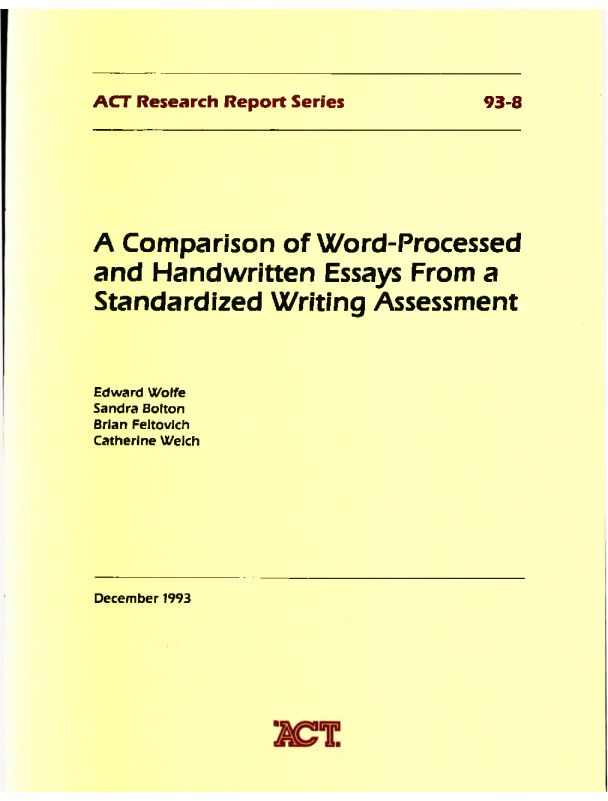 A Comparison Of Word Processed And Handwritten Essays From A a-comparison-of-word-processed-and-handwritten-essays-from-a