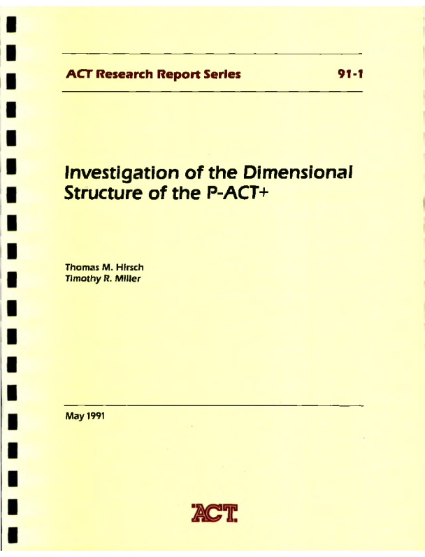 Investigation of the Dimensional Structure of the P-ACT+