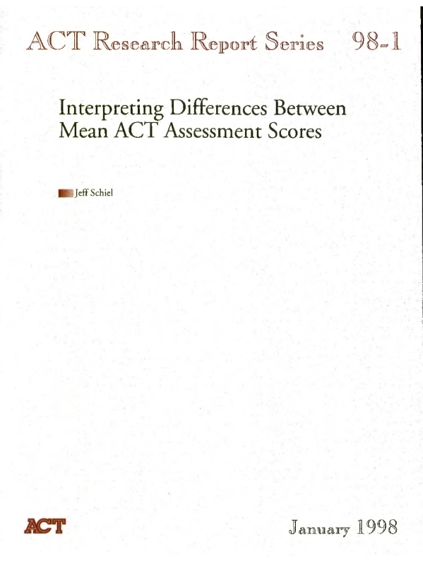 Interpreting differences between mean act assessment scores