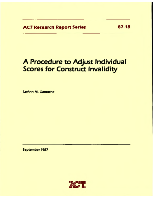 A procedure to adjust individual scores for construct invalidity