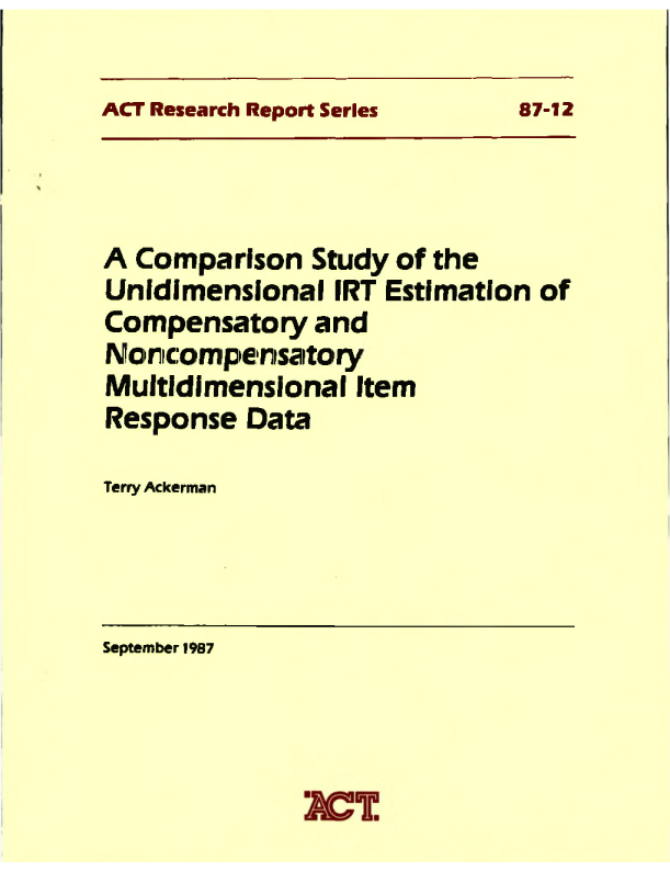A comparison study of the unidimensional irt estimation of compensatory