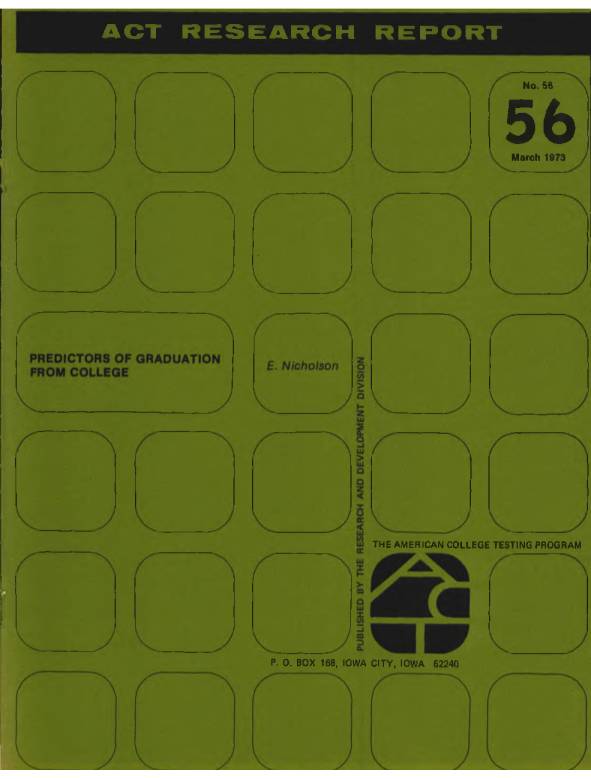 Predictors of Graduation from College