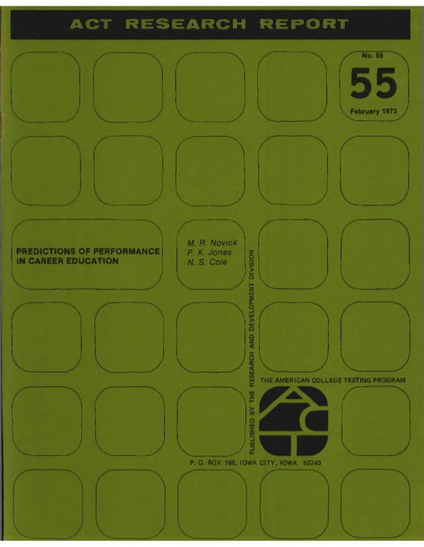 Predictions of Performance in Career Education