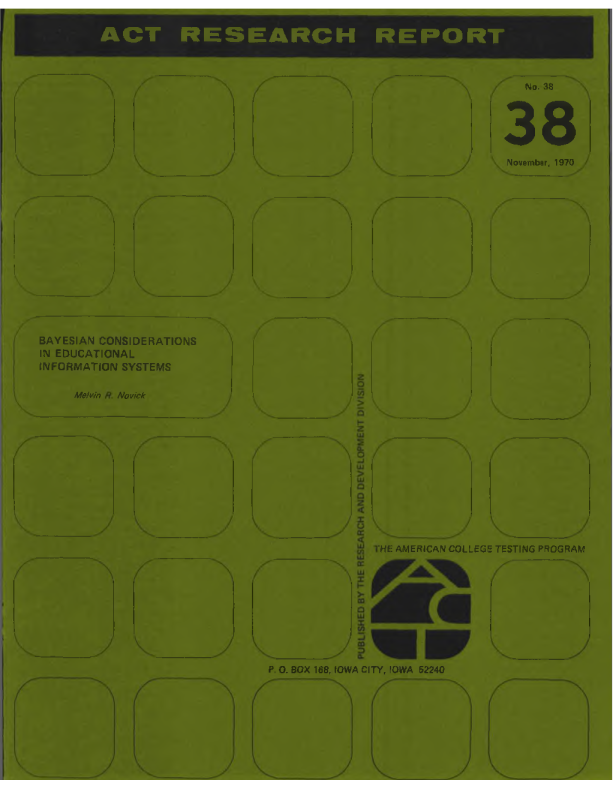 Bayesian Considerations in Educational Information Systems