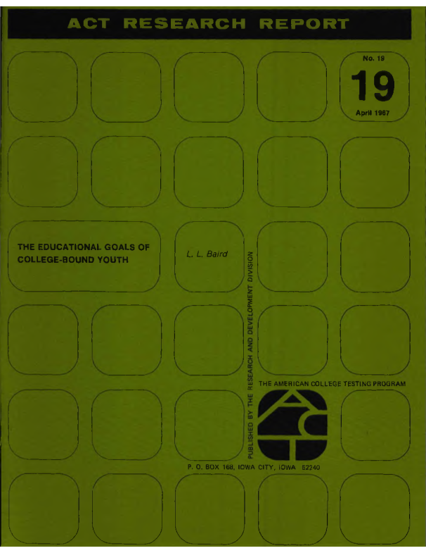 The Educational Goals of College-Bound Youth