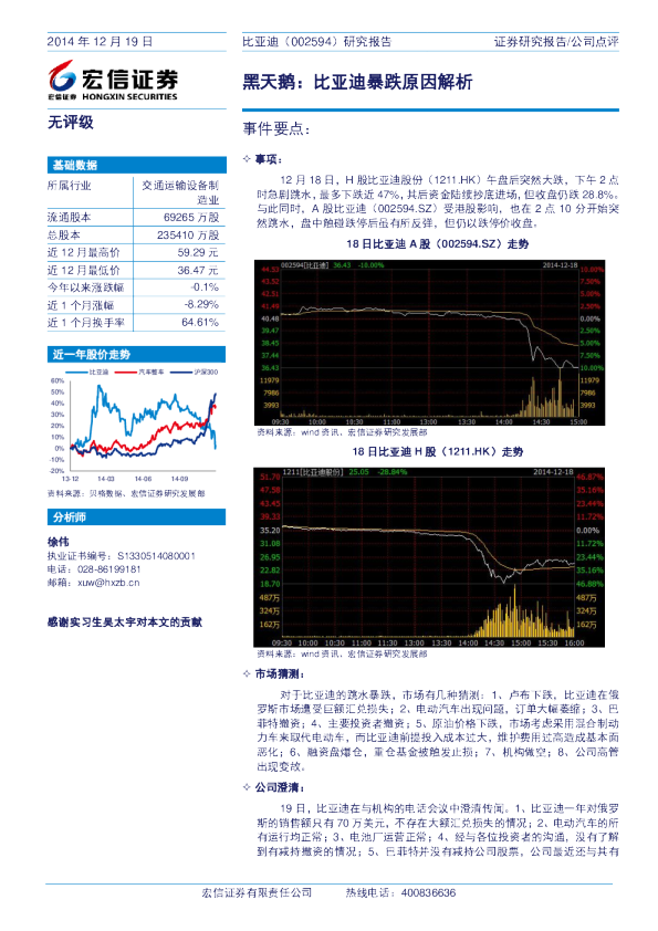 黑天鹅：比亚迪暴跌原因解析