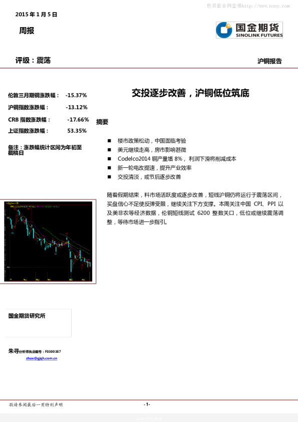沪铜周报：交投逐步改善,沪铜低位筑底