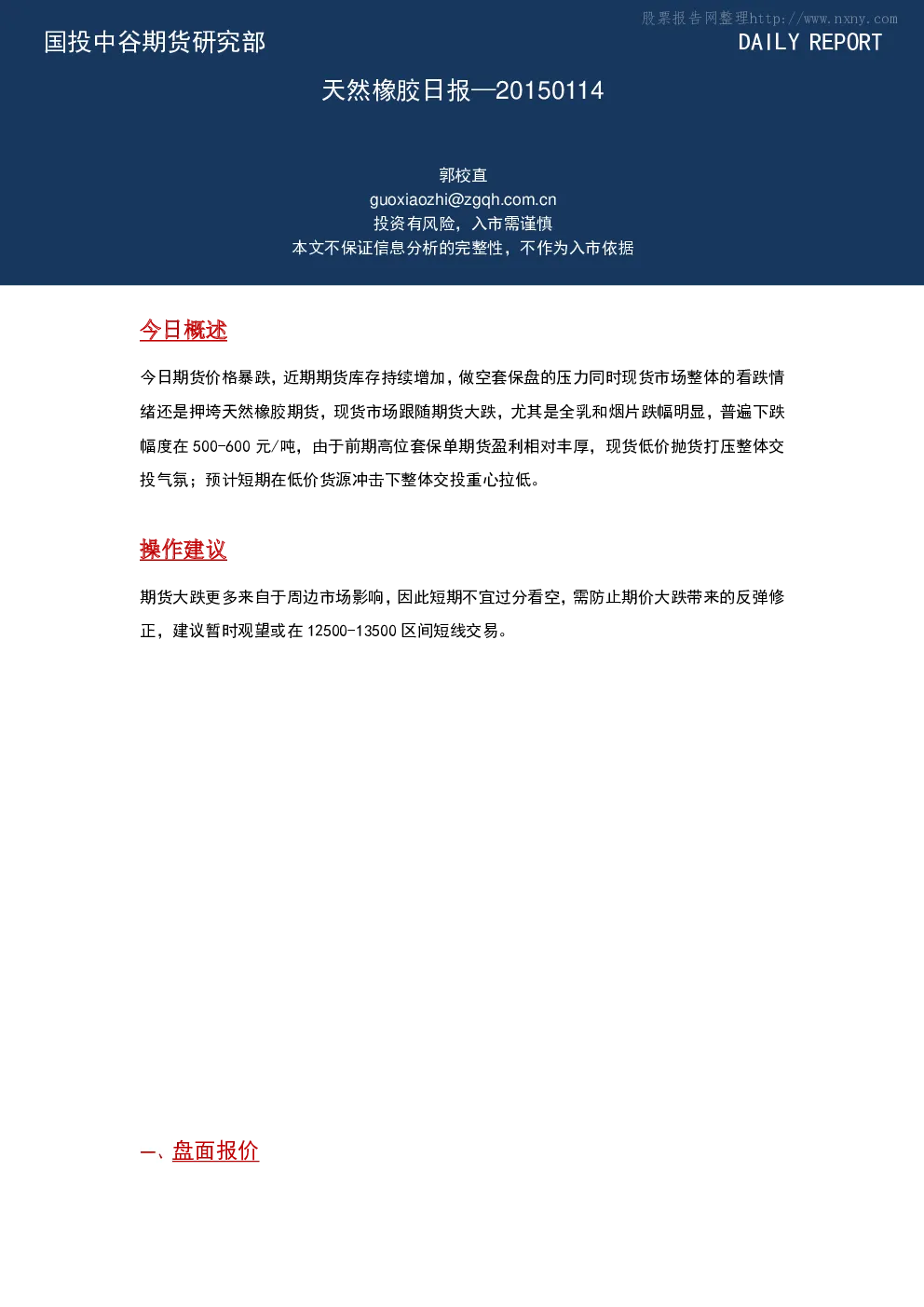 报告封面