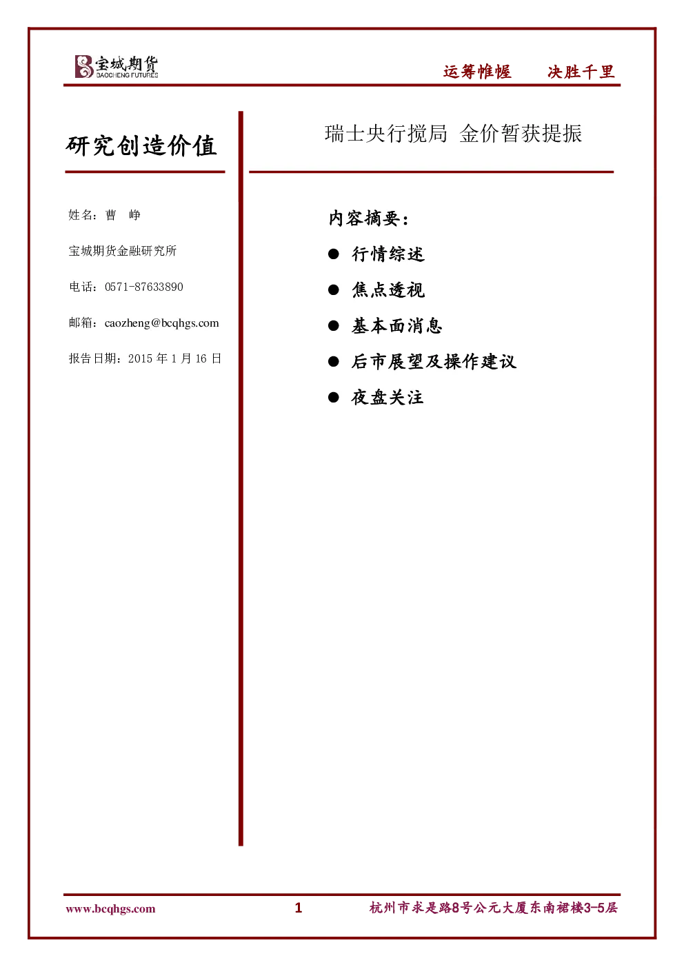 报告封面