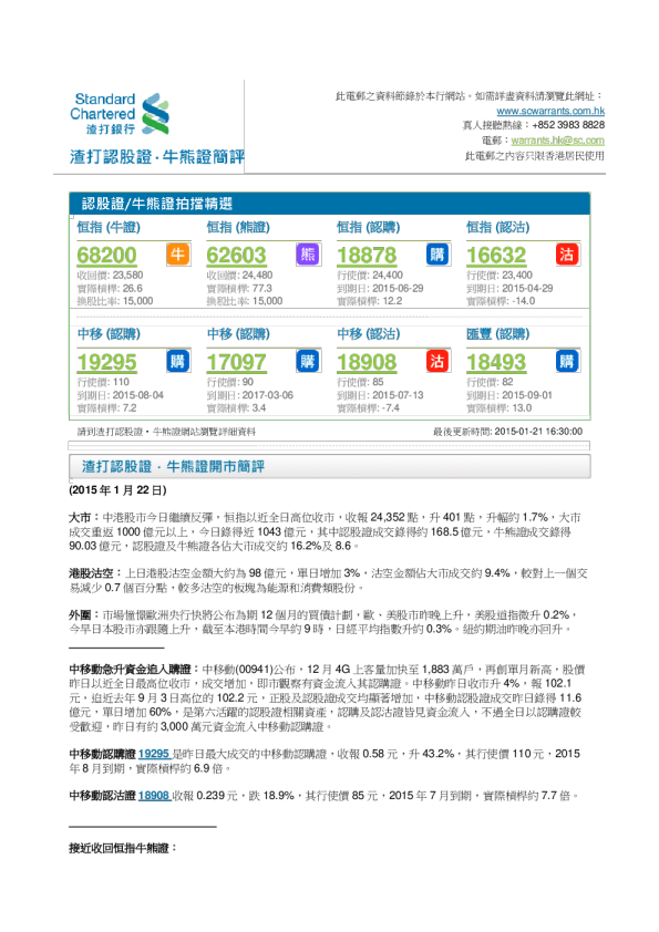 认股证 牛熊证简评