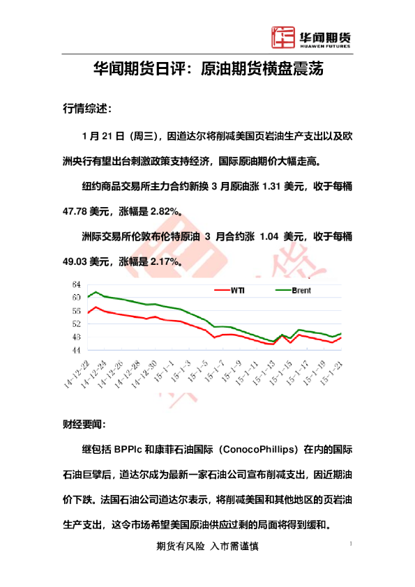 日评：原油期货横盘震荡