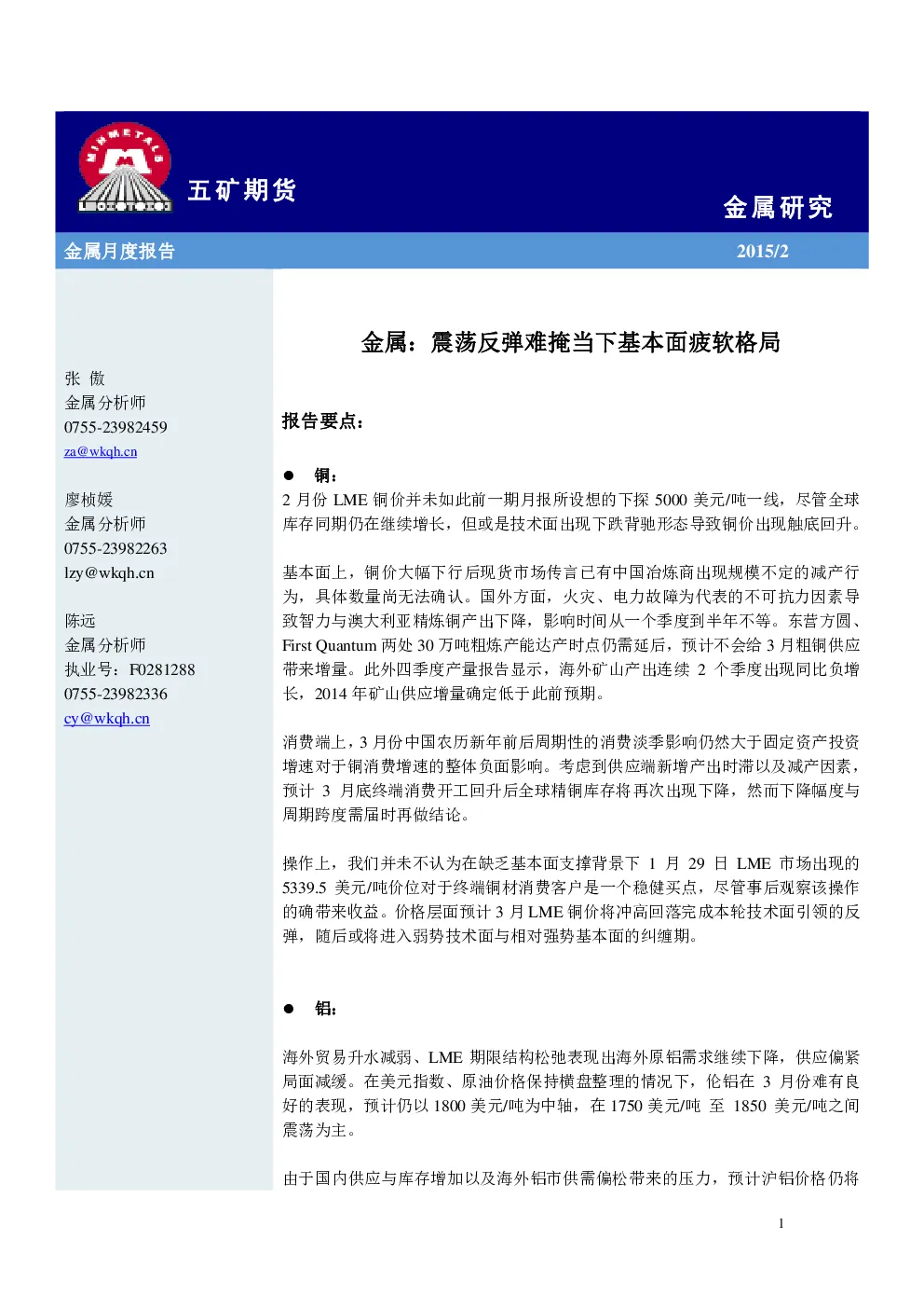 报告封面