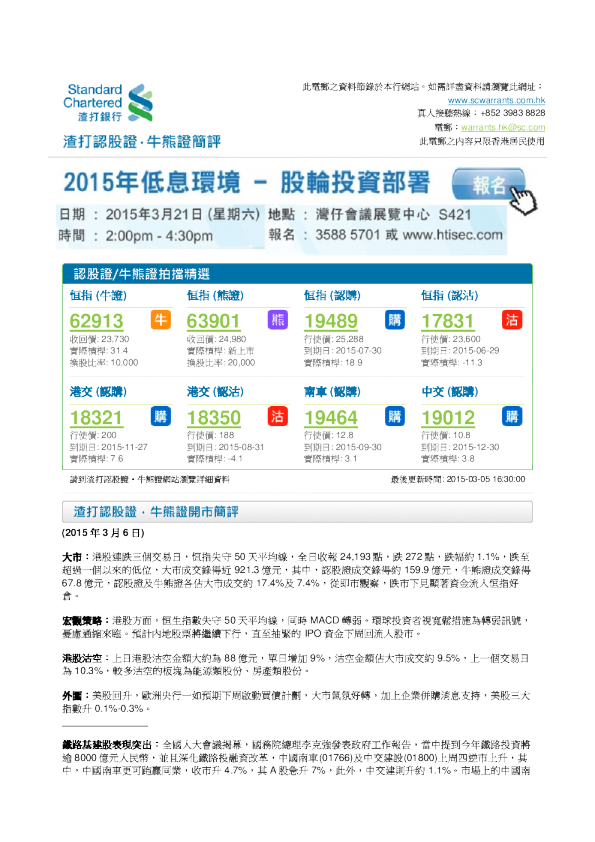 认股证牛熊证简评