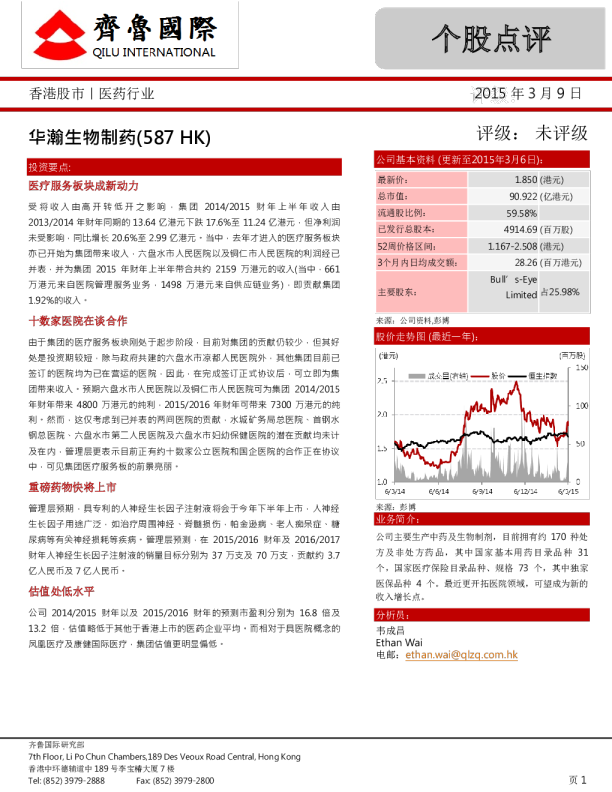 医疗服务板块成新动力