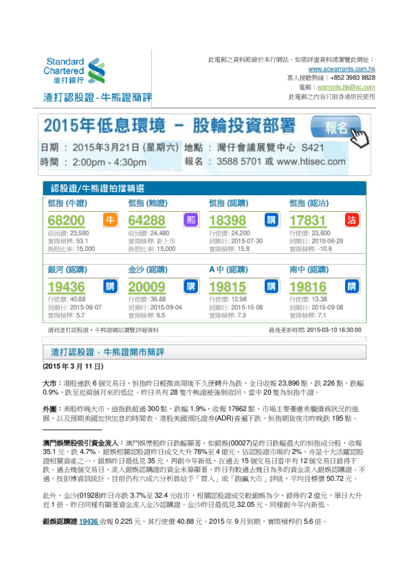 渣打认股证·牛熊证