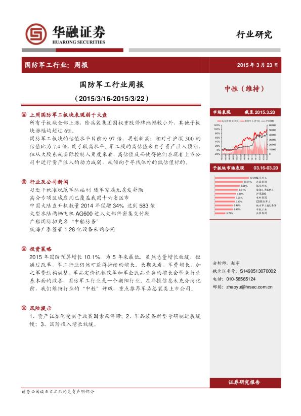国防军工行业：周报