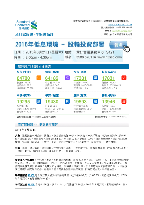 认股证·牛熊证简评