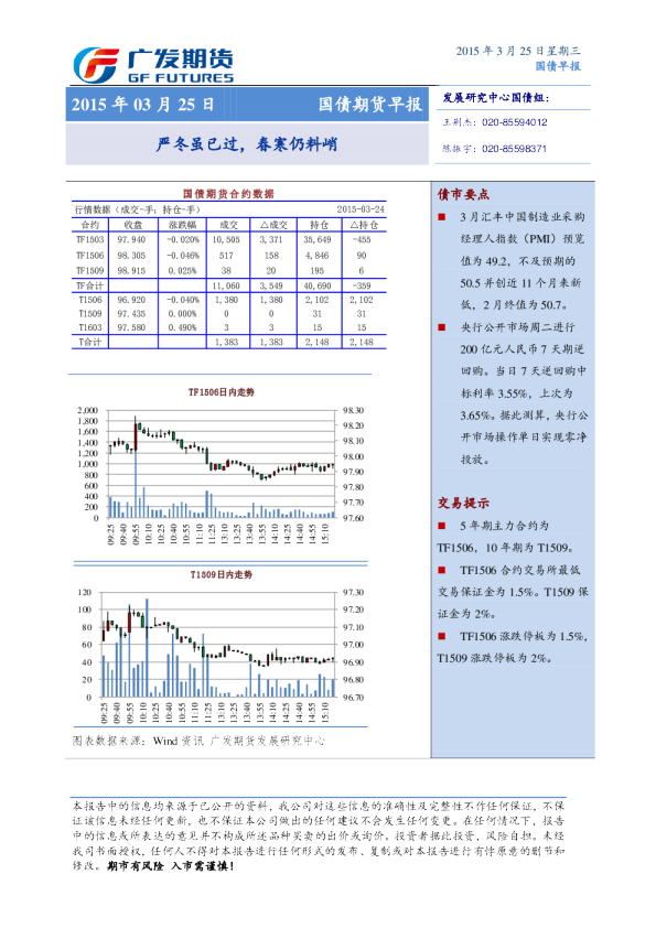 国债期货早报：严冬虽已过，春寒仍料峭