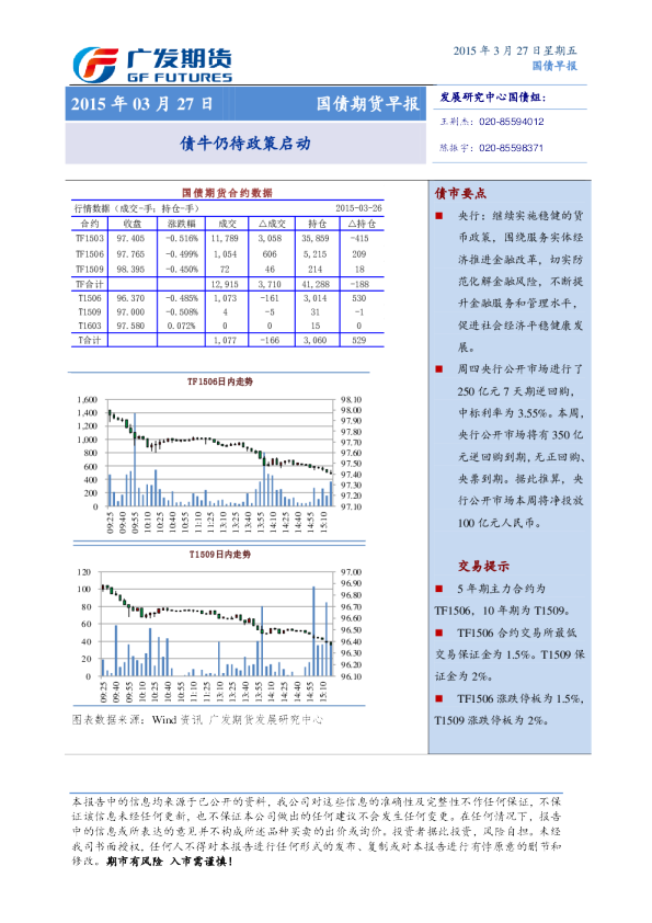 国债期货早报：债牛仍待政策启动