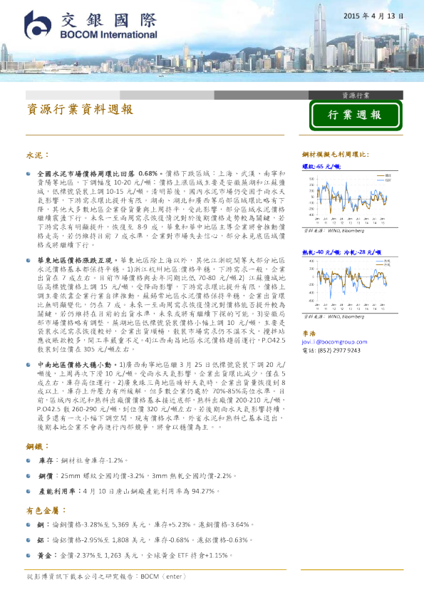 资源行业资料周报