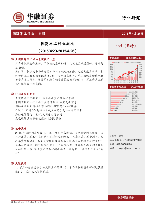 国防军工行业：周报