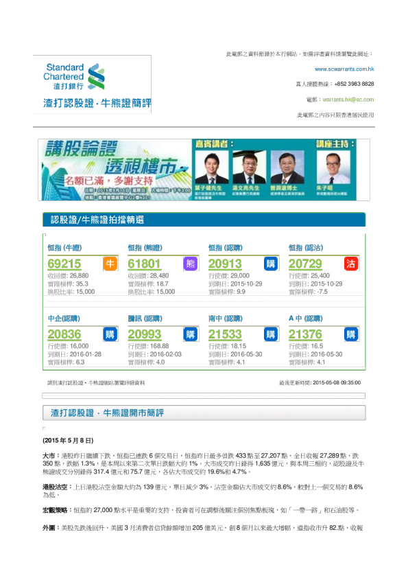 渣打认股证简评