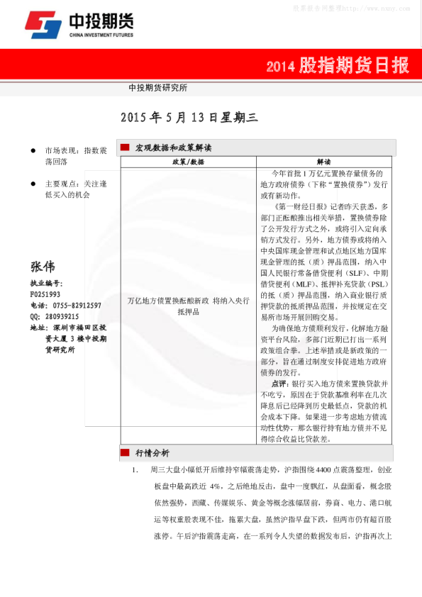 中投天琪期货股指日评