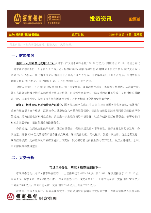 投资资讯：股票篇