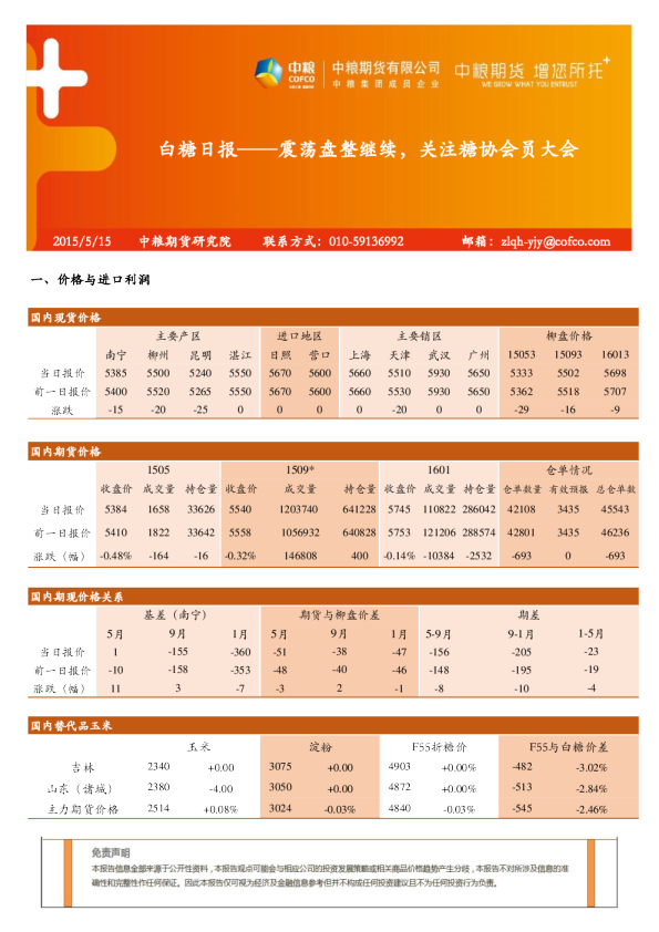白糖日报：震荡盘整继续，关注糖协会员大会