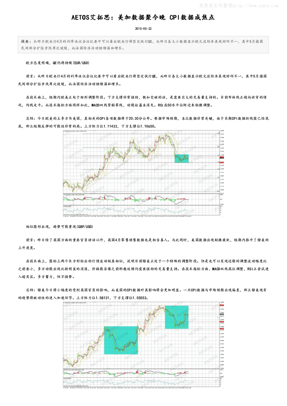 AETOS艾拓思：美加数据聚今晚,CPI数据成焦点