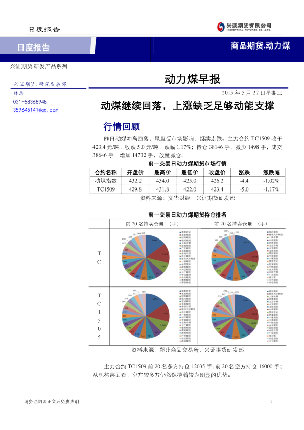 动力煤早报：动煤继续回落，上涨缺乏足够动能支撑