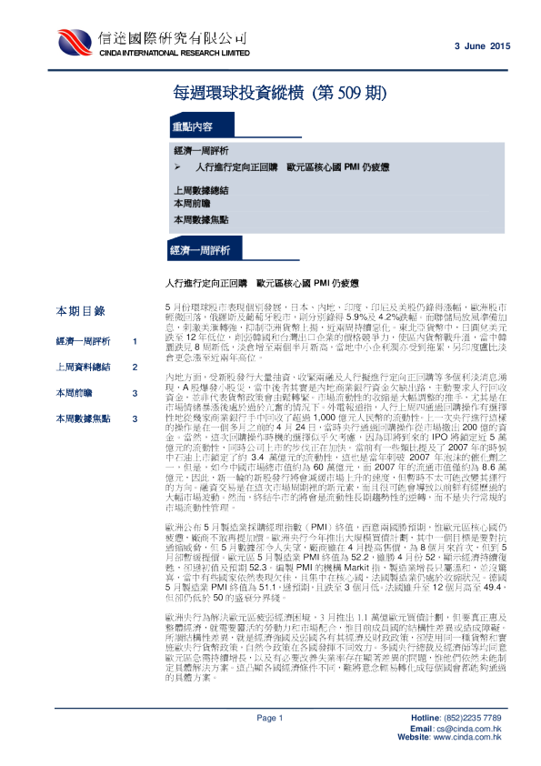 每周环球投资纵横