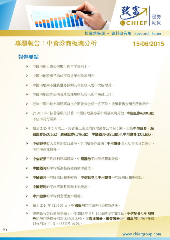 专题报告：中资券商板块分析