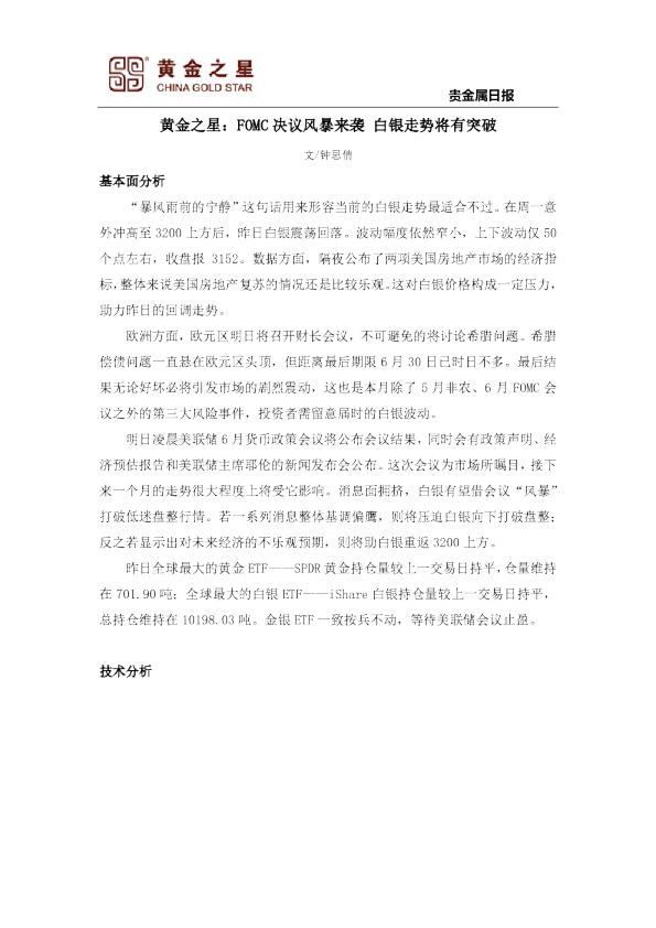 FOMC决议风暴来袭 白银走势将有突破