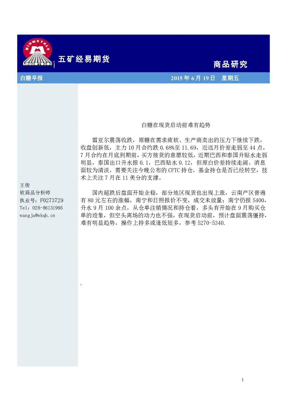 报告封面