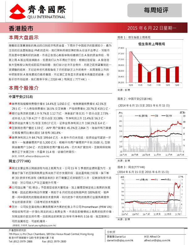每周短评：香港股市