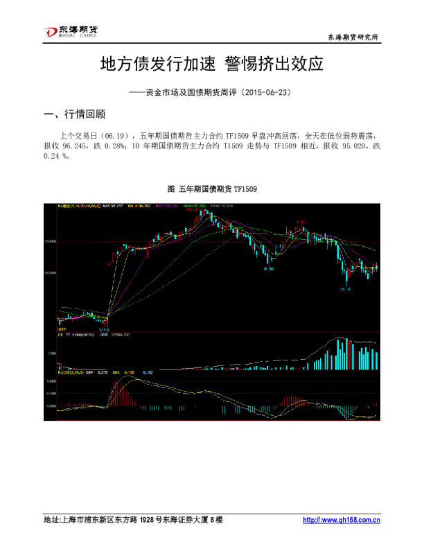 资金市场及国债期货周评：地方债发行加速 警惕挤出效应