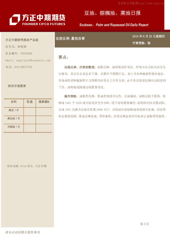 豆油、棕榈油、菜油日报:油脂反弹,量能改善