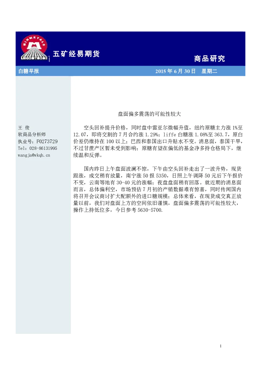 报告封面