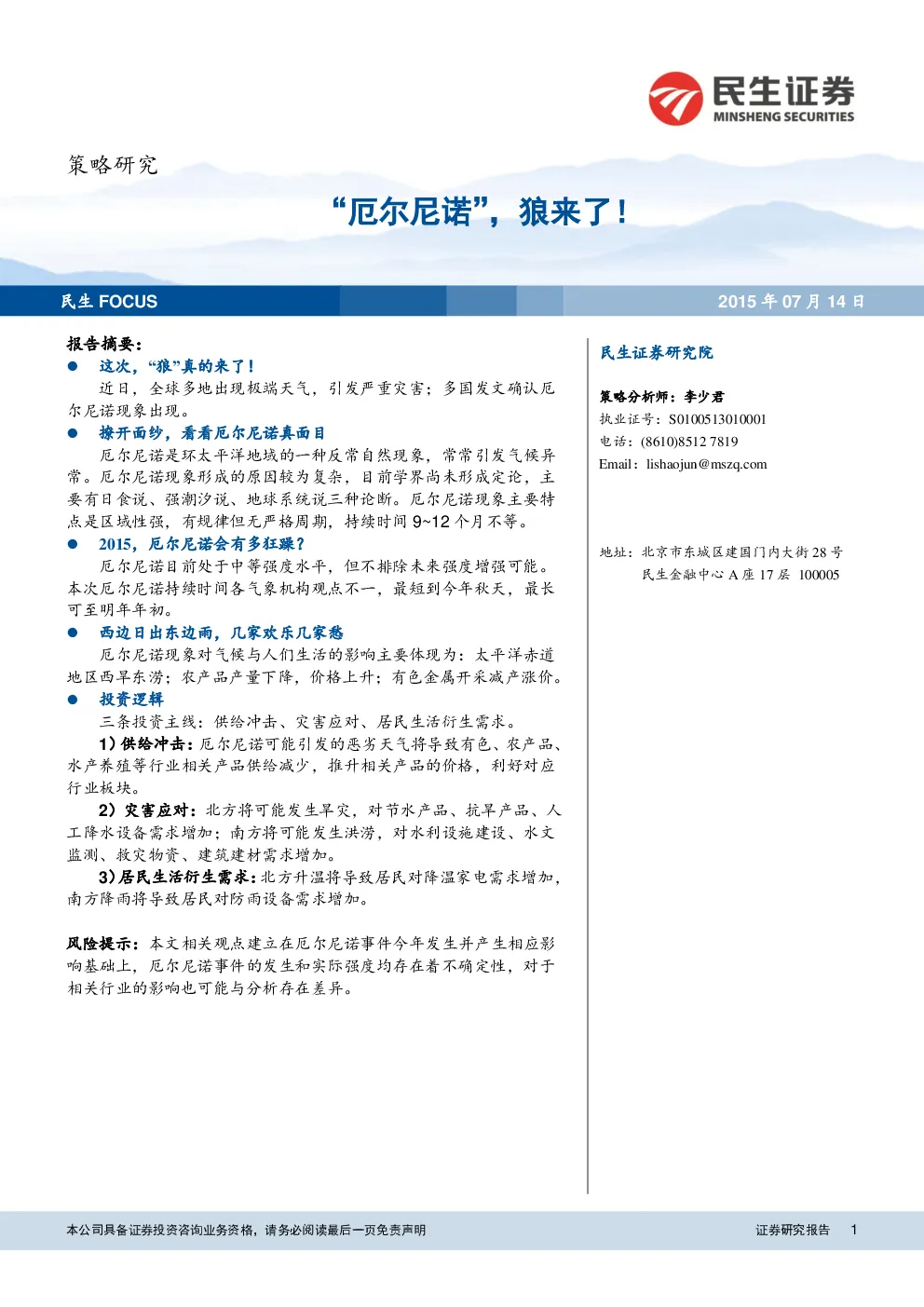 报告封面