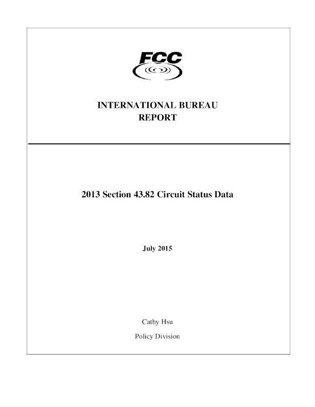 Circuit Status Report (2013)