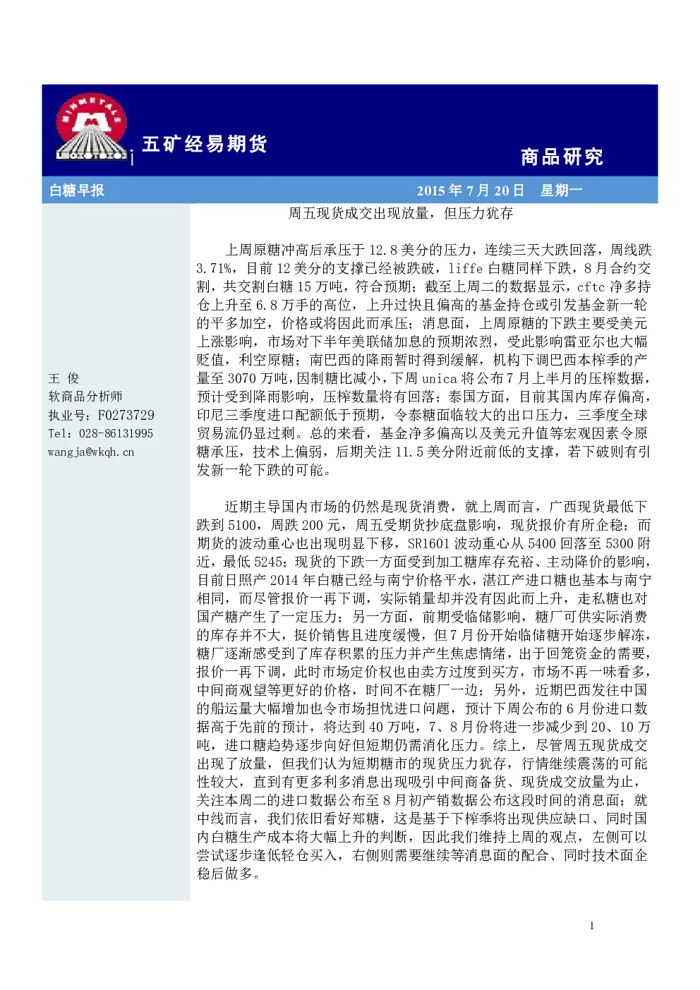 报告封面